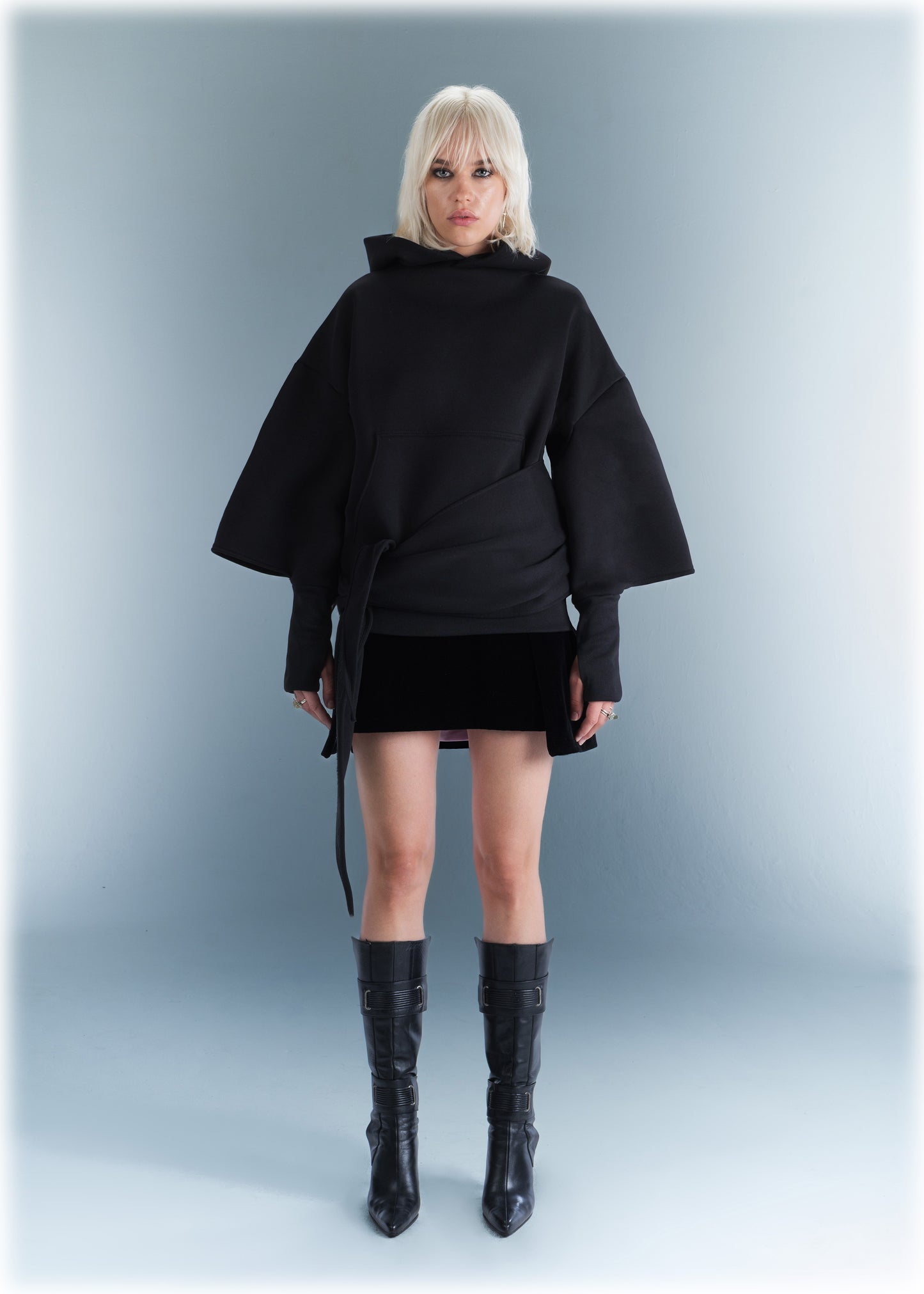 Black Wrap Hoodie