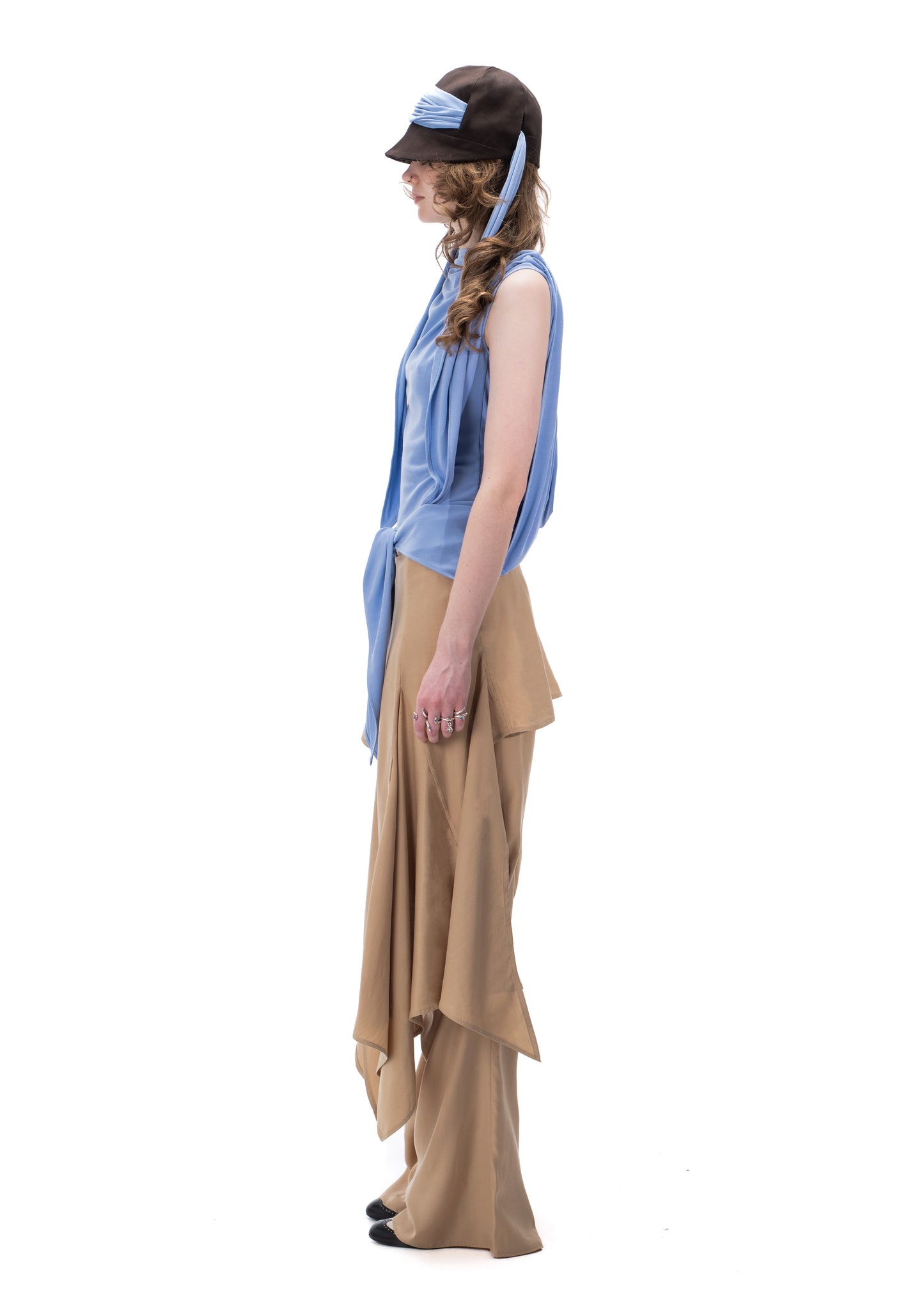 Twisted Trousers with an Asymmetric skirt