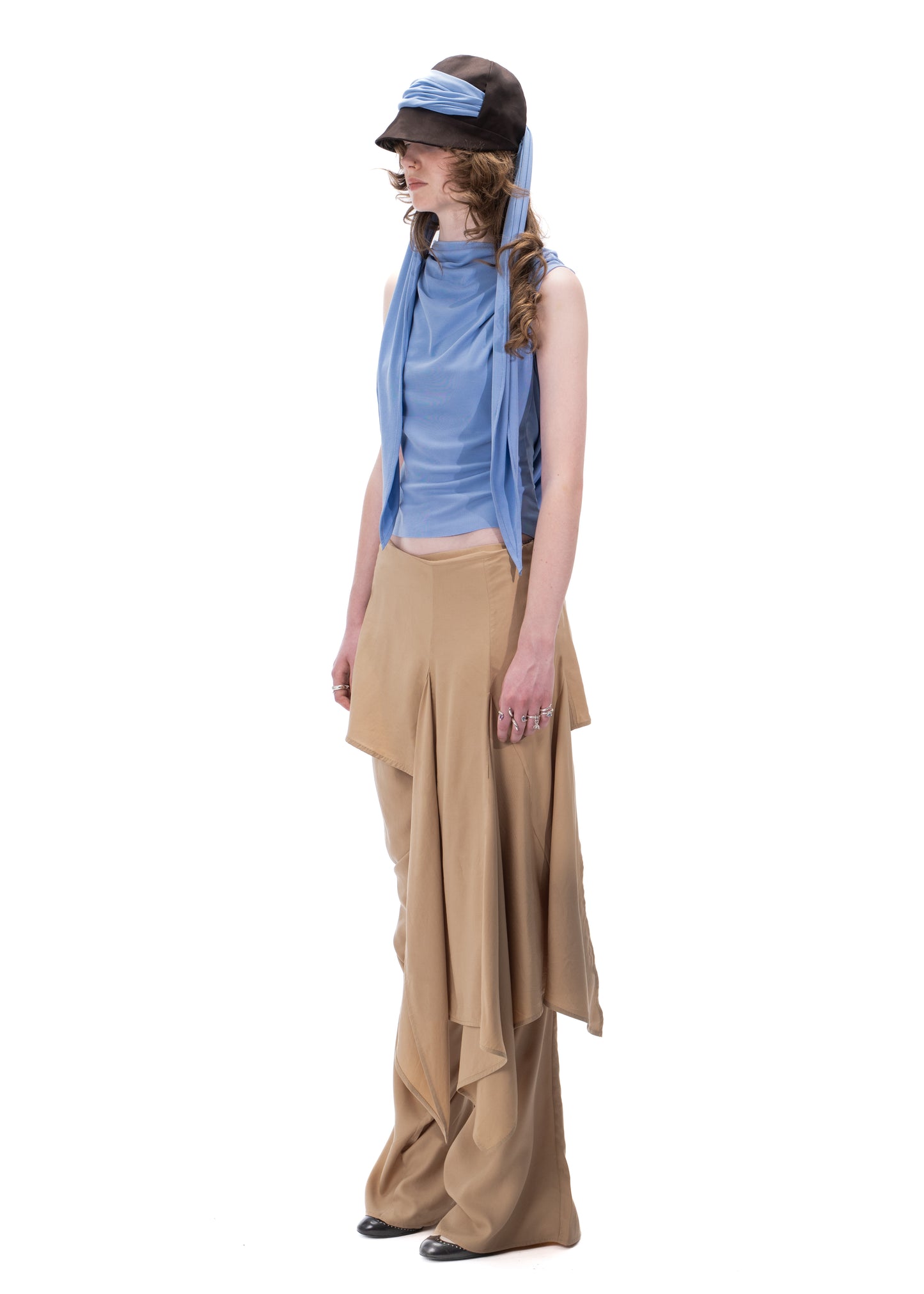 Twisted Trousers with an Asymmetric skirt