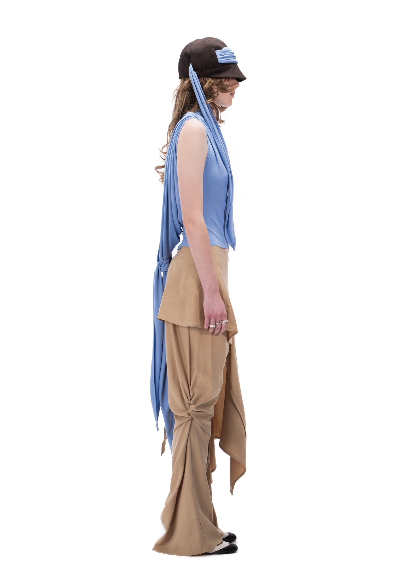 Twisted Trousers with an Asymmetric skirt