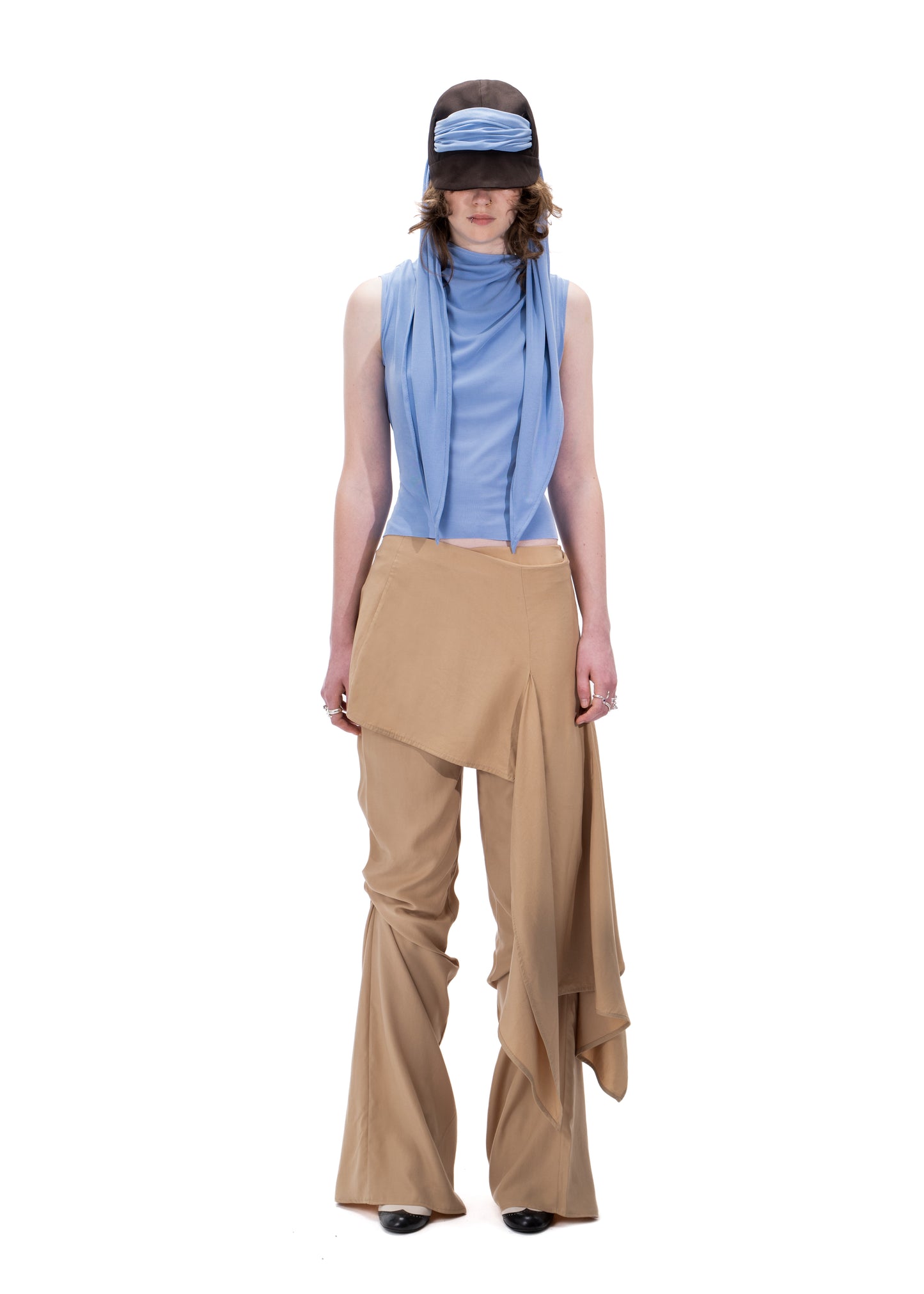 Twisted Trousers with an Asymmetric skirt