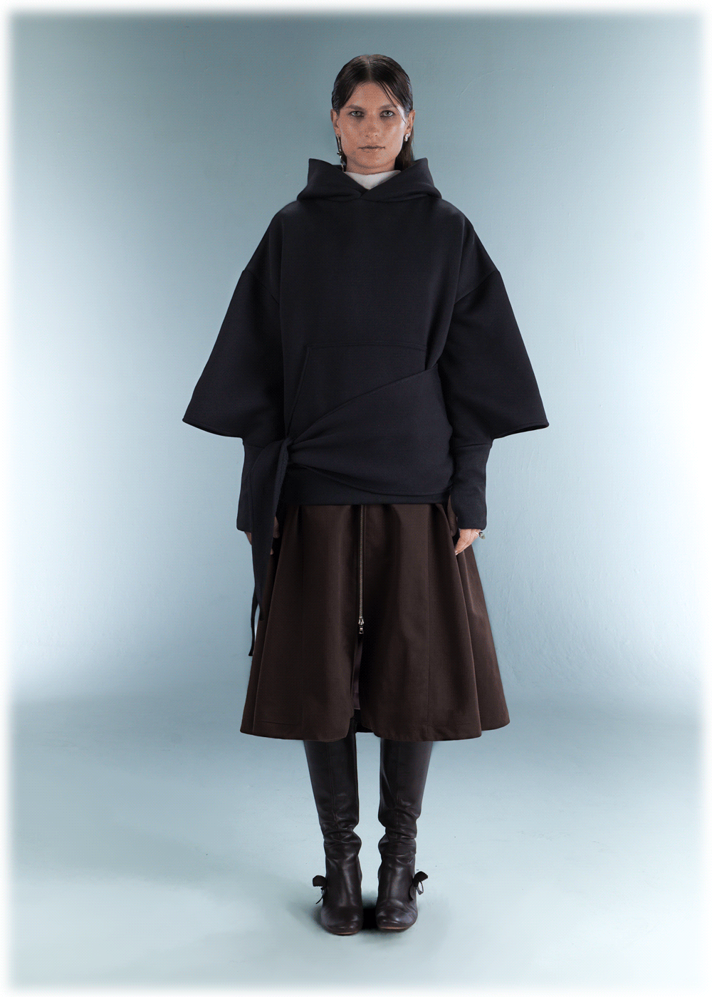 Black Wrap Hoodie