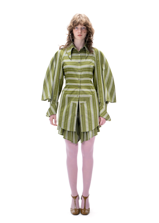 Striped Raglan-Sleeve Shirt