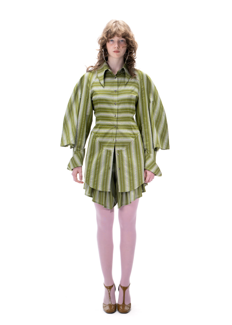 Striped Raglan-Sleeve Shirt