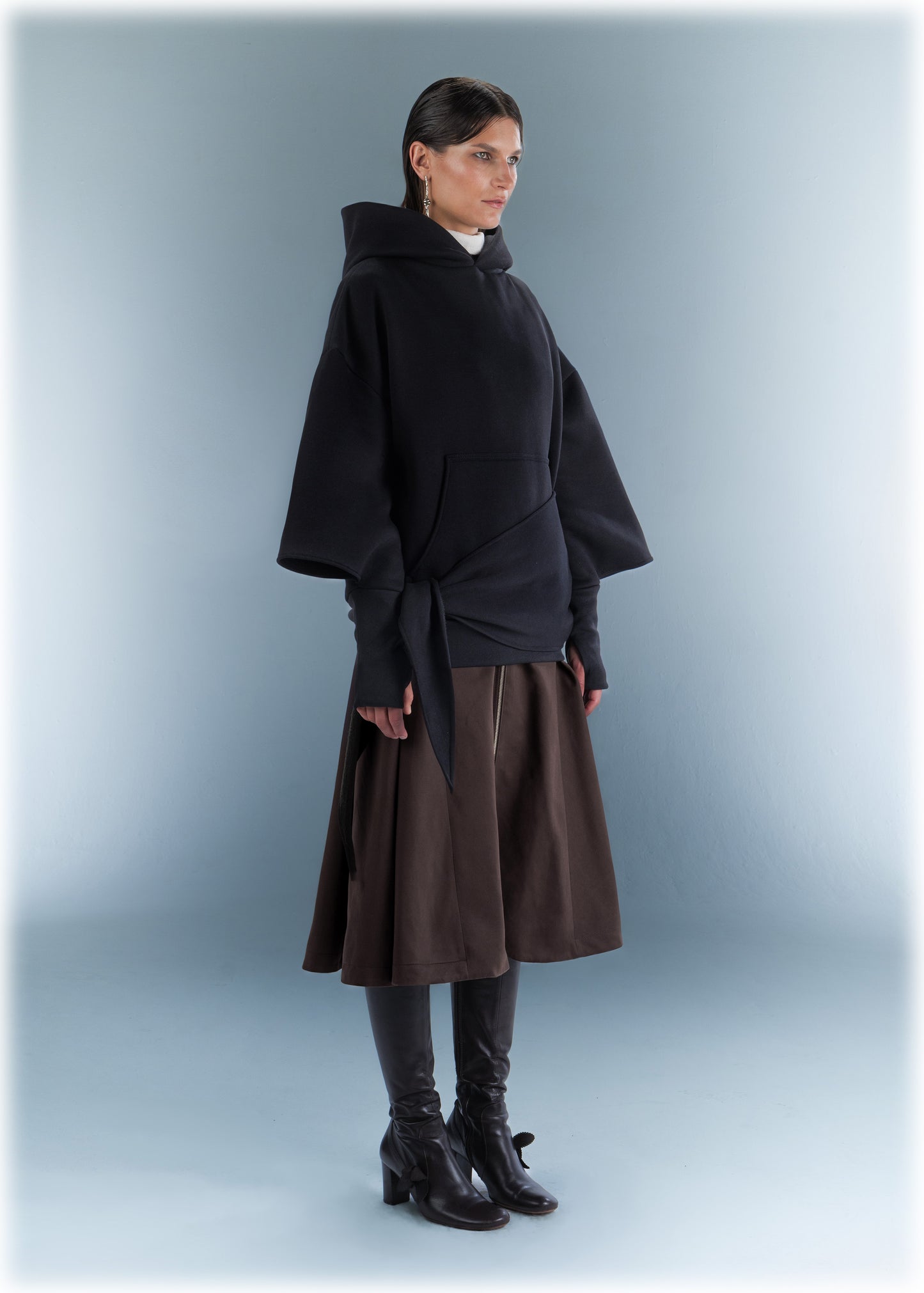 Black Wrap Hoodie