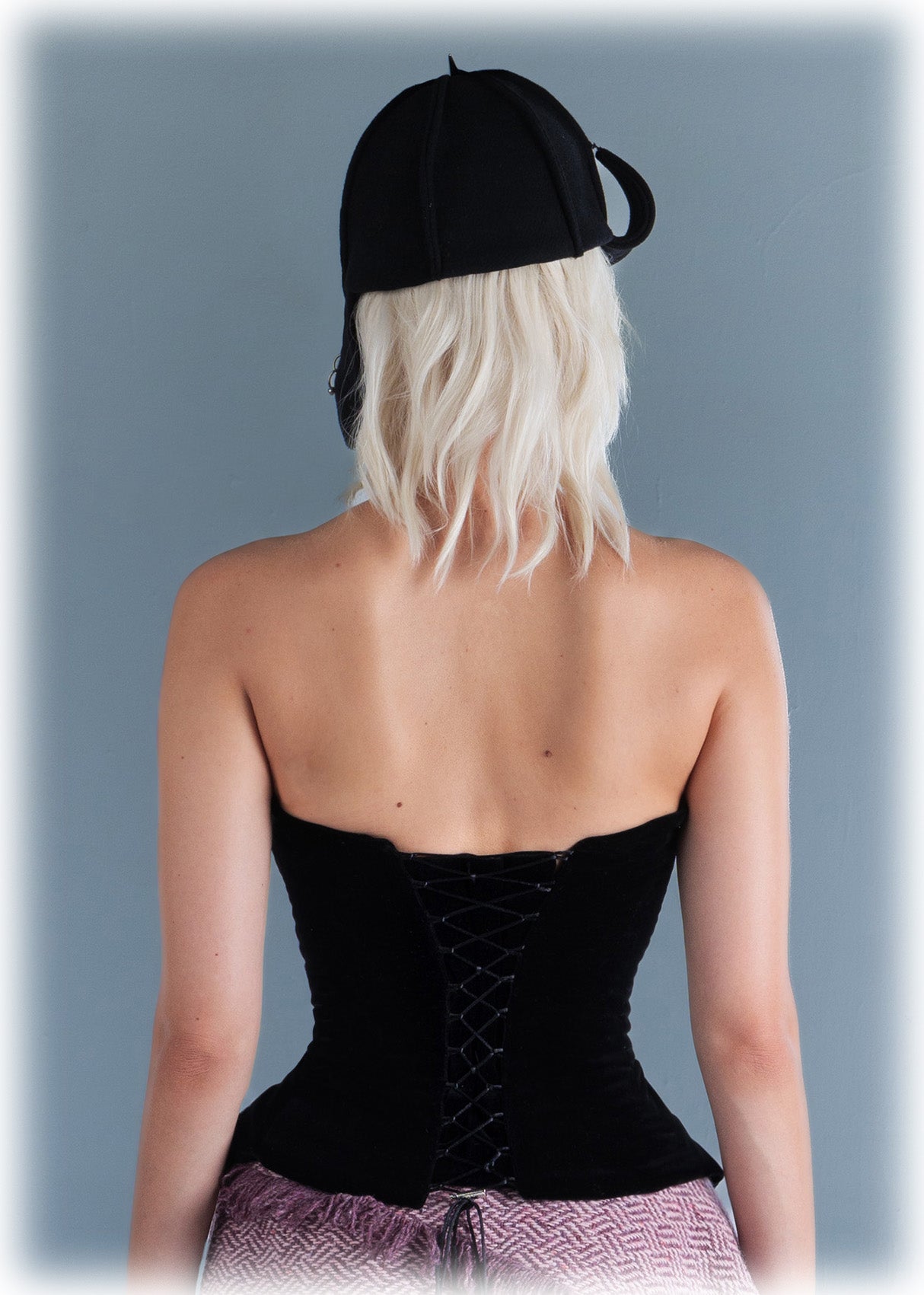 Front Zip Velvet Corset