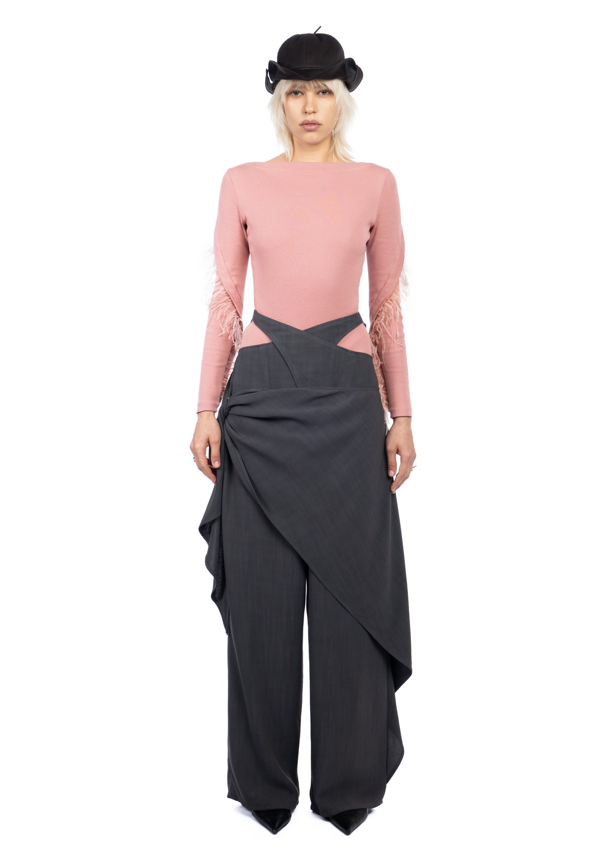 Asymmetric Drape Trousers