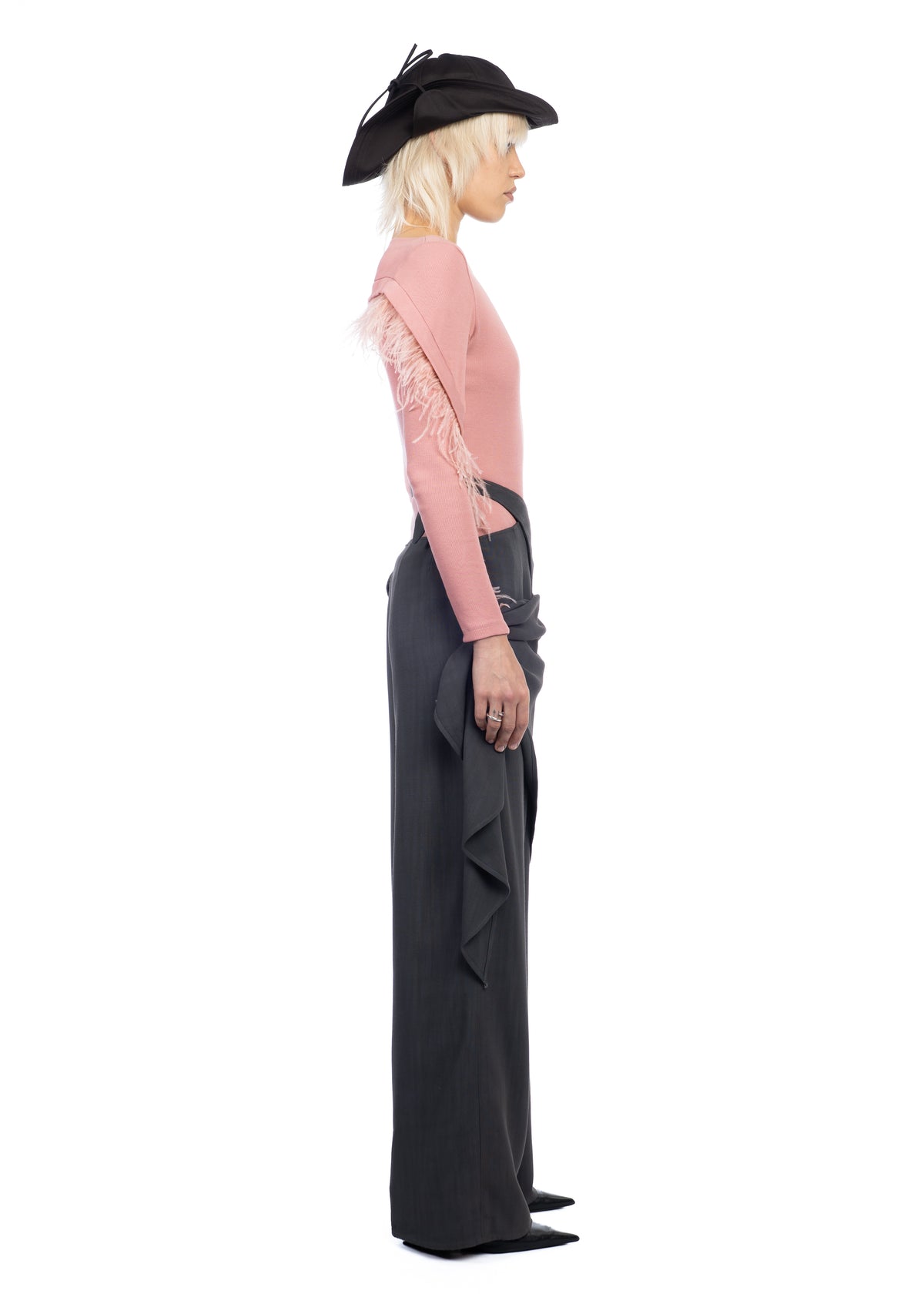 Asymmetric Drape Trousers
