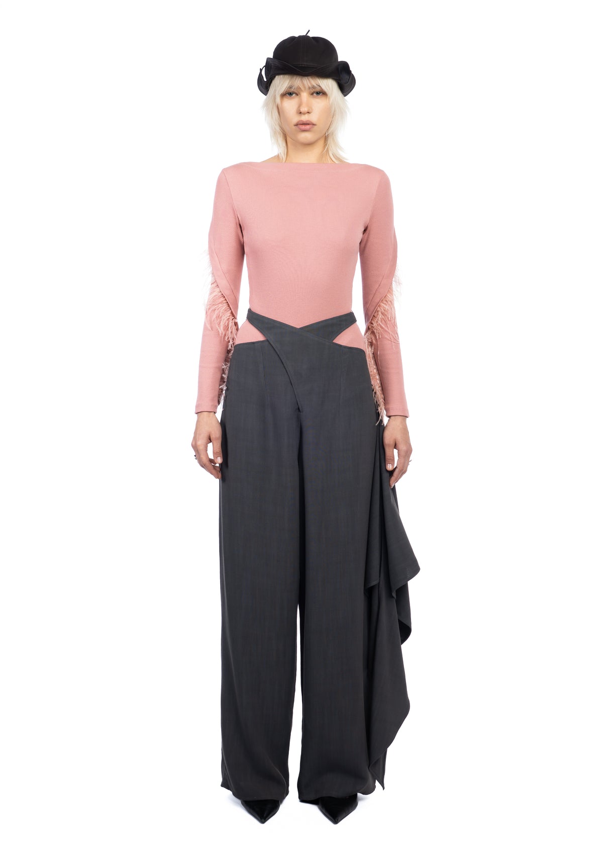 Asymmetric Drape Trousers