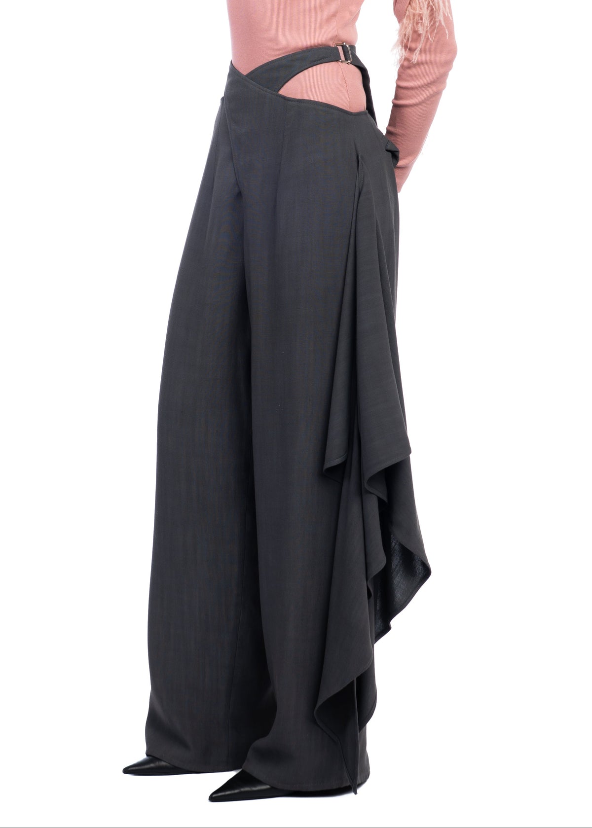 Asymmetric Drape Trousers