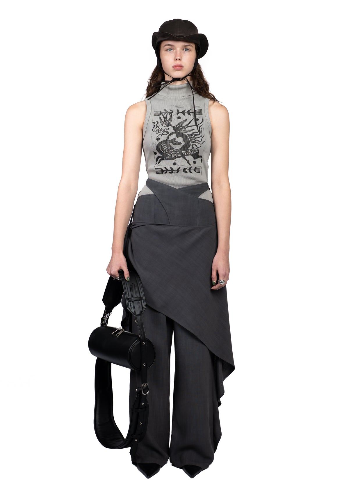 Asymmetric Drape Trousers