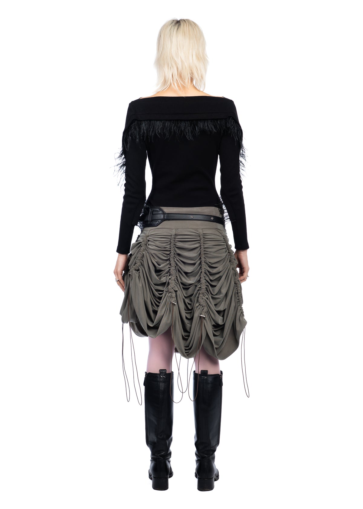 Khaki Drawstring Skirt