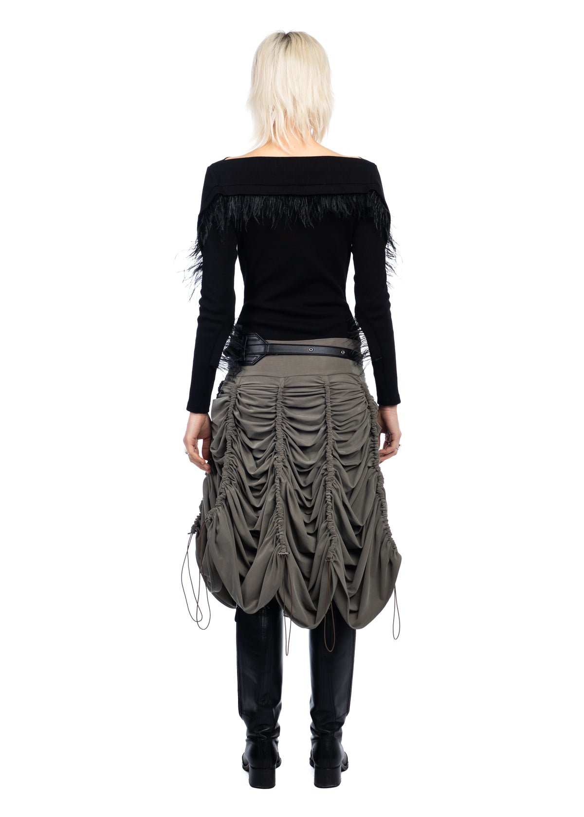 Khaki Drawstring Skirt