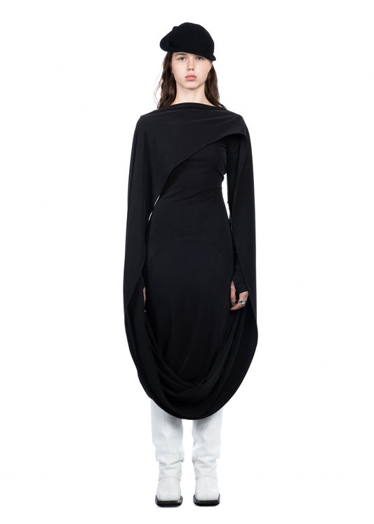 Longsleeve Willow Dress in Carbon Black