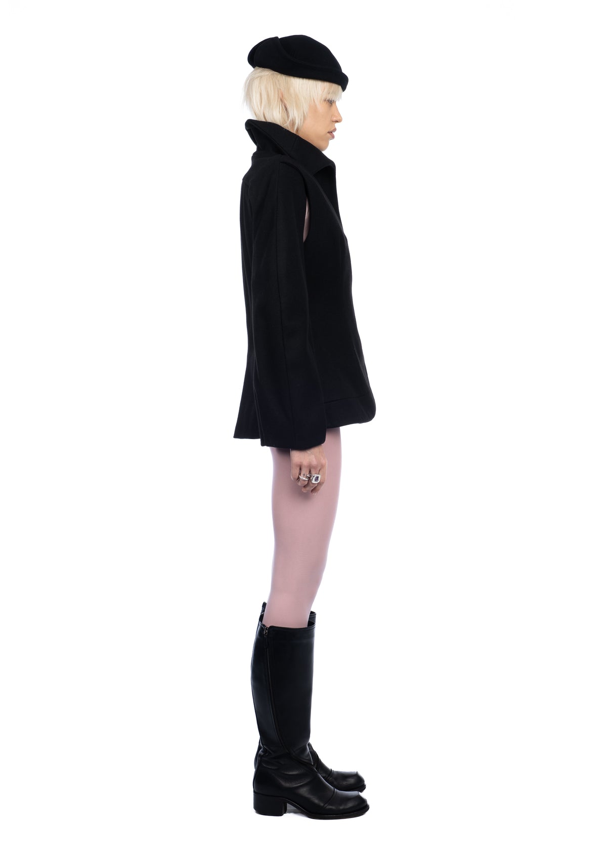 Tailored Cut-Out Wool Coat