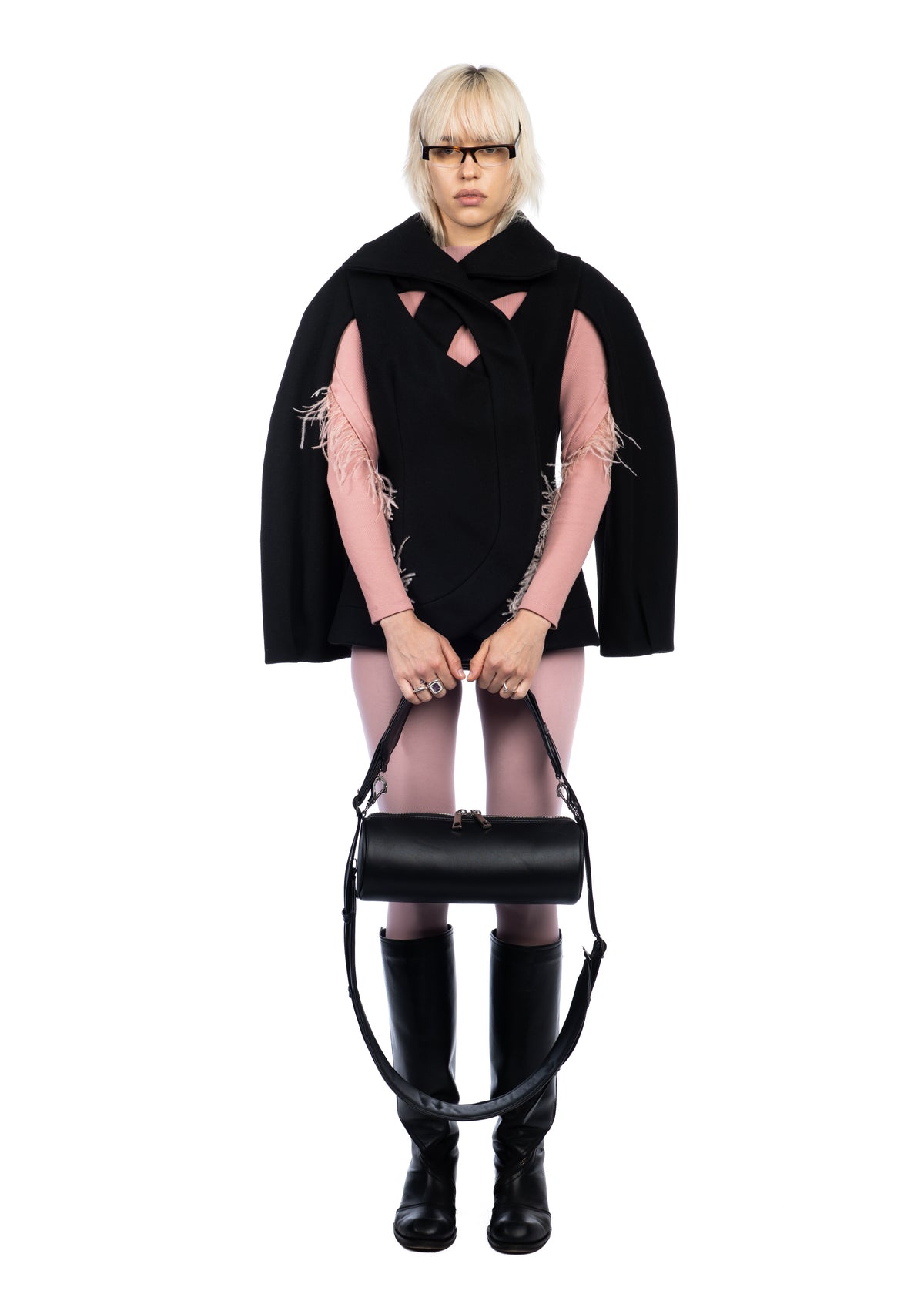 Tailored Cut-Out Wool Coat