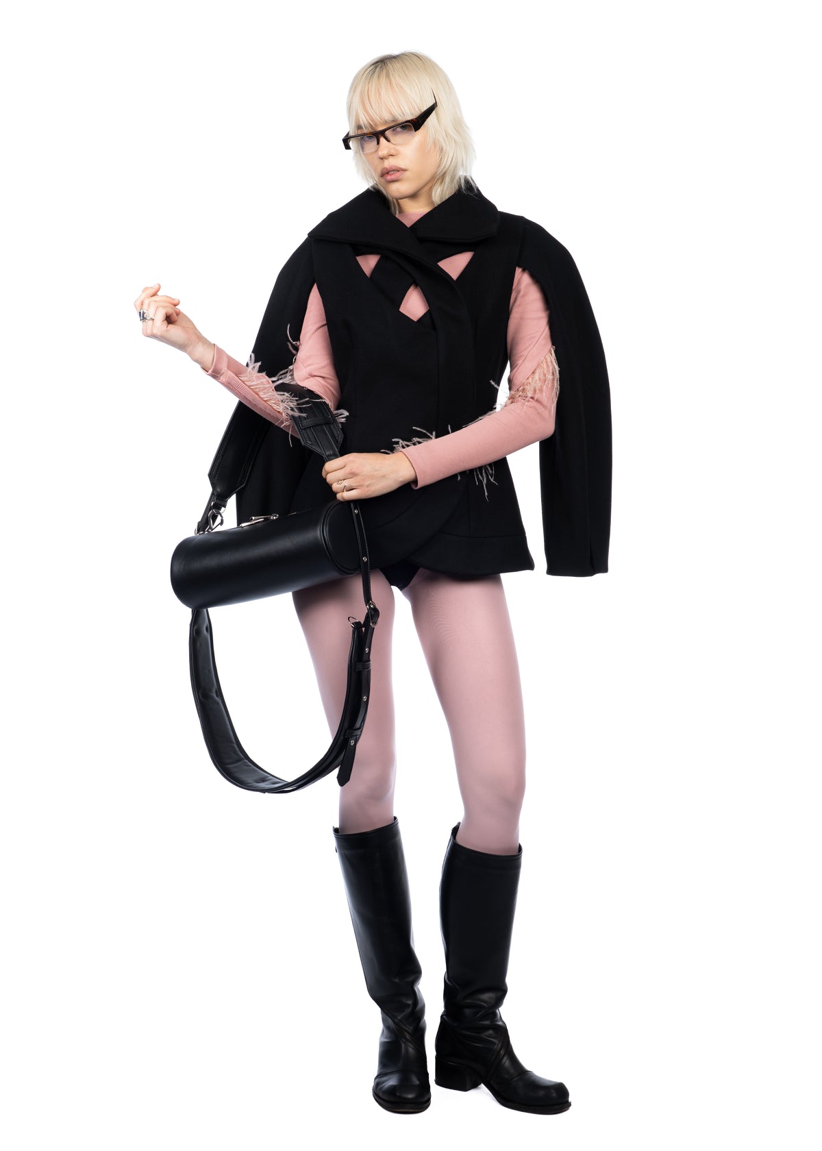 Tailored Cut-Out Wool Coat