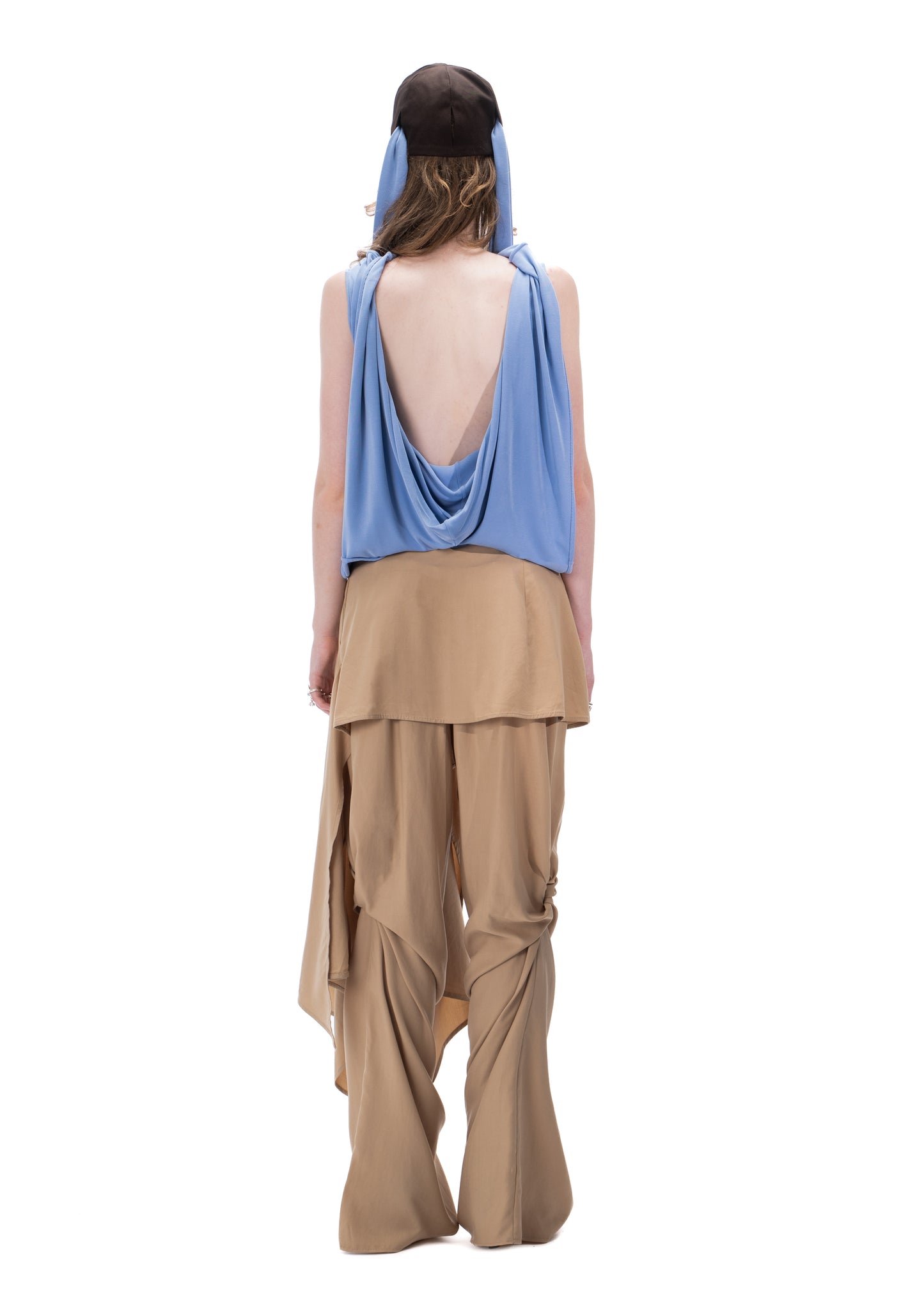 Twisted Trousers with an Asymmetric skirt